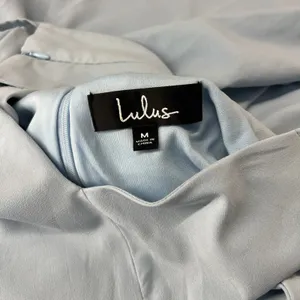 Lulus Call to Charms Mini Dress Womens M Light Blue‎ Stretch Racerback Back Zip thumbnail 13