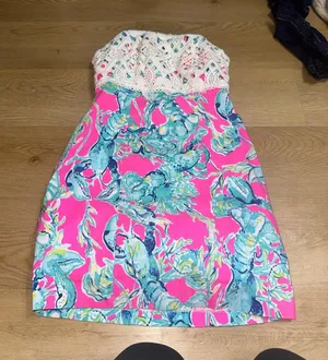 Lilly Pulitzer Strapless Floral Dress thumbnail 1