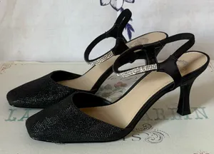 I Miller black with diamond rhinestone straps Size 5.5 thumbnail 1