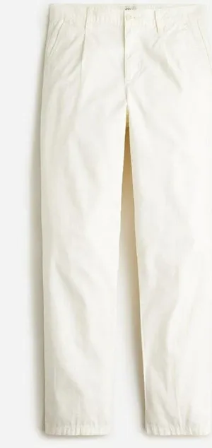 NWT Womens Size 29 29x28 J. Crew Off White Pleated Slouchy Boyfriend Chino Pants thumbnail 1