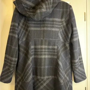 Grey and navy plaid wool Guess coat #wintercoat thumbnail 5