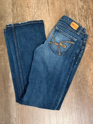 BKE Dark Blue Bootcut Jeans with Contrast Stitching thumbnail 2