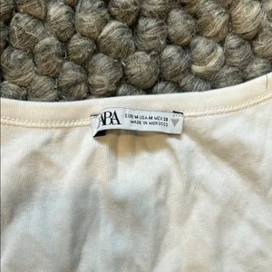 Zara Double Layered White Creme Knit Tie Blouse Size Medium thumbnail 4
