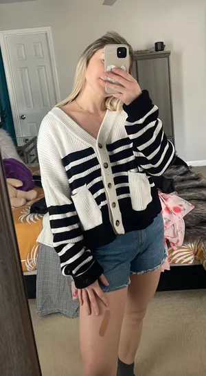Vestique Striped Sweater thumbnail 1