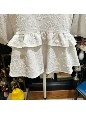 Anthropologies Free the Roses White Rose Tiered Blouse Size M thumbnail 5