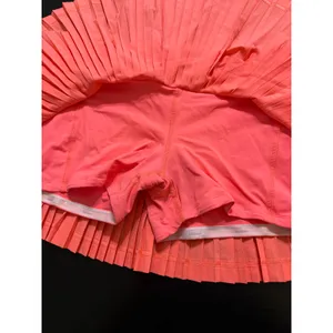 Lululemon Pleated Tennis Skort Coral Neon Orange Athletic Skirt Zipper Pocket‎ thumbnail 5