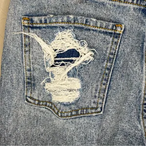 Revice Uptown Stardust High‎ Rise Straight Leg Mom Distressed Denim Jeans thumbnail 10