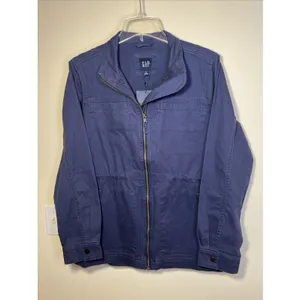 GAP‎ Women's Field Jacket Medium Midnight Blue Full Zip Utility NWT $108 Flaw thumbnail 8