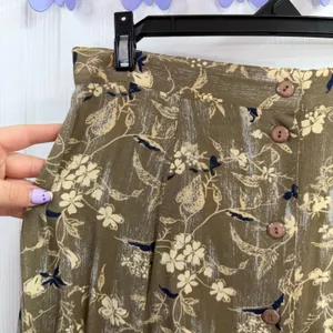 Vintage Sag Harbor brown‎ floral pull on relaxed flowy midi skirt cottagecore S thumbnail 2