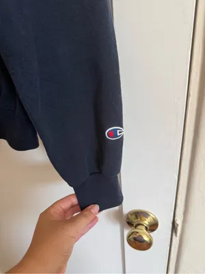 Champion Navy Berkeley Pullover Hoodie with Gold Lettering thumbnail 2