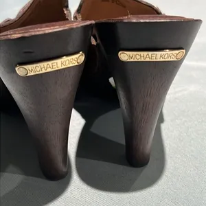 Michael Kors Wooden High Heel Clogs real leather‎ Size 8. B56 thumbnail 7