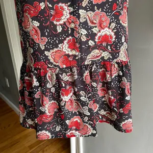 Floral Paisley Print Cami Top Button Down Sleeveless Peplum Tank Blouse Large thumbnail 4
