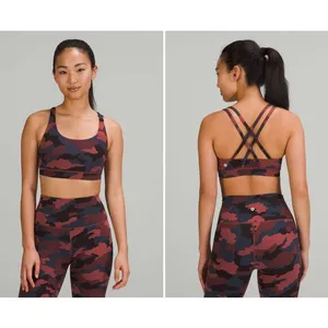 Lululemon Energy Bra Size 4 Heritage 365 Camo Smoky Red Night Sea Multi #W2BHES thumbnail 2
