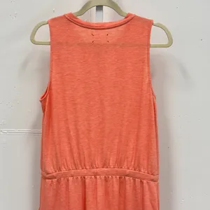 Lou & Grey Coral Heather Knit Sleeveless Drawstring Waist Knee Length Dress Med thumbnail 5
