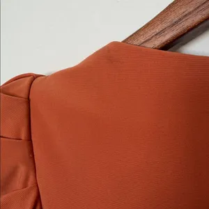 Mac Duggal Ruched Wrap Midi Dress Orange Puff Sleeve Wedding Guest Size 2 thumbnail 7