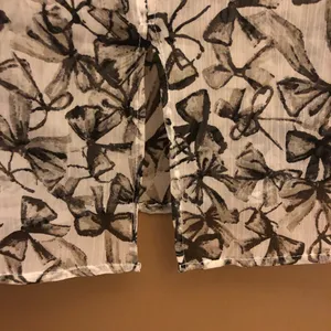 Frenchi Nordstrom Sheer Bow Short Sleeve Sheer‎ Blouse Grey Small thumbnail 6