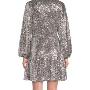 Alex Marie Shimmering Silver‎ sequin dress 10 thumbnail 5