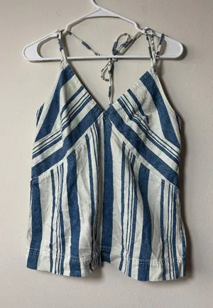 Universal Threads Blue and White Striped Top - Size Small thumbnail 1