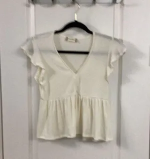 Altar'd State Cream Short Sleeve Shirt thumbnail 1