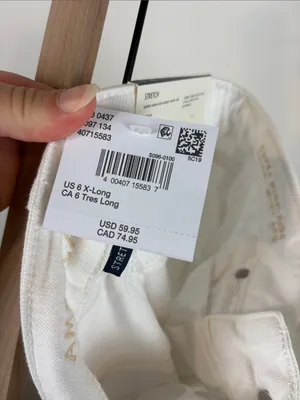 American Eagle Baggy Wide Leg Cargo Jeans White Women’s 6 X-Long Stretch New thumbnail 7