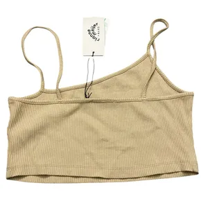 NA-kd Chic Beige Ribbed Crop Top thumbnail 3