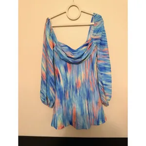 Hello‎ Molly Hot Like Lava Blue Multi Dress Long Sleeve Mini Size L / 8 thumbnail 4