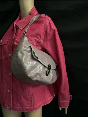 Maxx New York Lilac Croc-Embossed Shoulder Handbag thumbnail 16