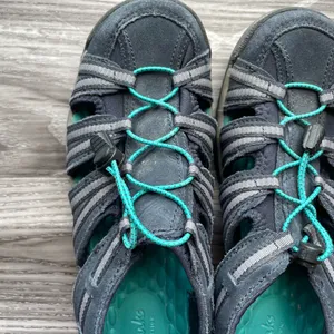 Clarks Black &Teal Strappy sporty closed-toe fisherman-style sandals. Size 7.5 thumbnail 7