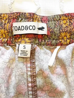 Toad & Co Boundless Brown Pink Green Floral Shorts Boho Granola Outdoor Smal thumbnail 5