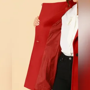 Allegra K Women's Red Single Breasted Coat - XL thumbnail 4
