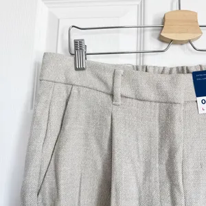 Old Navy Taylor Extra High Rise Beige Herringbone Wide Leg Full Length Trousers thumbnail 9