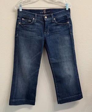 7 For All Mankind 7FAMK Dojo Crop Jeans Medium Wash Size 27 thumbnail 1
