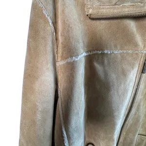 VTG Winlit Leather Suede Shearling‎ Jacket Tan Faux Fur Lined XL Coat Western thumbnail 9