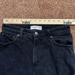 Abercrombie & Fitch Flare High Rise Curve Love Jeans Women 6L Black Retro Indie thumbnail 4