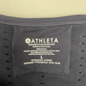 Athleta Size L Navy Blue Foothill Seamless Long Sleeve Shirt Athletic Workout thumbnail 3