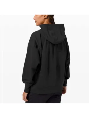 lululemon Back In Action LA Hoodie Black With‎ Multi Color Speckles Size 6 thumbnail 2