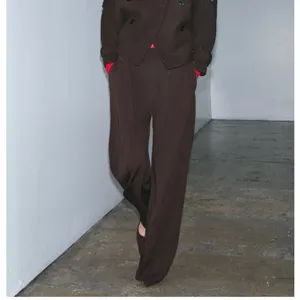 Zara NWT dart pleated brown pants thumbnail 9