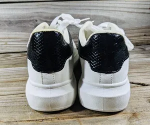 She & In women's sneakers white black trim size 40 {9} thumbnail 5