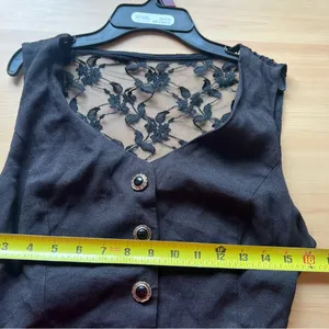 Vintage 80’s 90’s Black Lace-Up Jumpsuit‎ with Relaxed Fit sz 10 Carol Anderson thumbnail 10