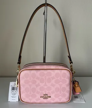 Coach Mini Carey Crossbody Bag In Signature Canvas With Charms thumbnail 1