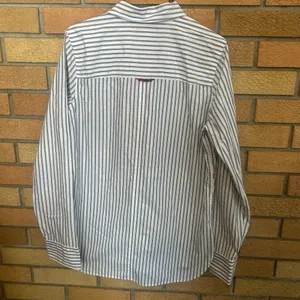 J. Crew Boy Fit Blue White Striped Plaid Button Down Blouse Oxford Top Size 4 thumbnail 4