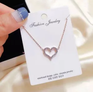 14K Rose Gold Plated Love Heart Pendant Necklace for Women thumbnail 3