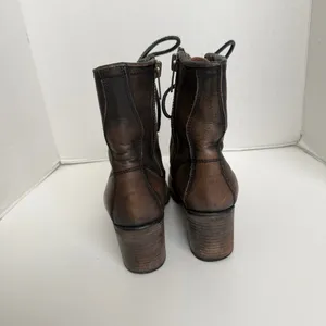 Freebird Cavalier Boots Combat Leather Lace Up Lugged Boho Western Brown Green thumbnail 4