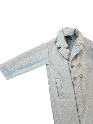 Tahari Double-Breasted Pale Gray Pea Coat thumbnail 4