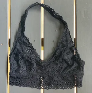 Aerie Black Lace Halter Bralette thumbnail 4