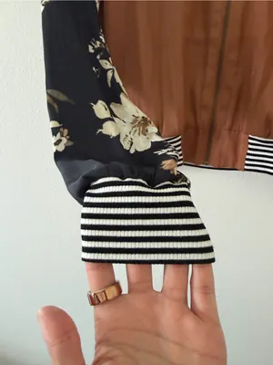 Anthropologie Saltwater Luxe Los Angeles Floral Silky Bomber size small thumbnail 3