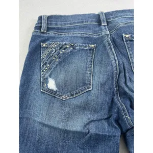 White House Black Market WHBM 6R Slim Ankle Jeans Distressed Medium‎ Wash Blue thumbnail 9