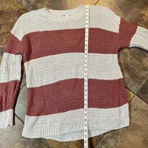 Old Navy Stitchy Pink Stripe Sweater Tunic XL thumbnail 5