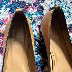 Tory Burch Priscilla Leather Flat Vicuña Womens 7 Tan thumbnail 2