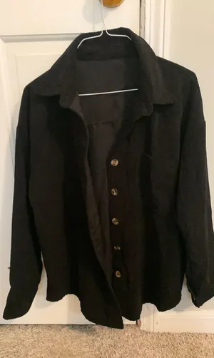 Amazon Black Corduroy Shirt Jacket  thumbnail 3